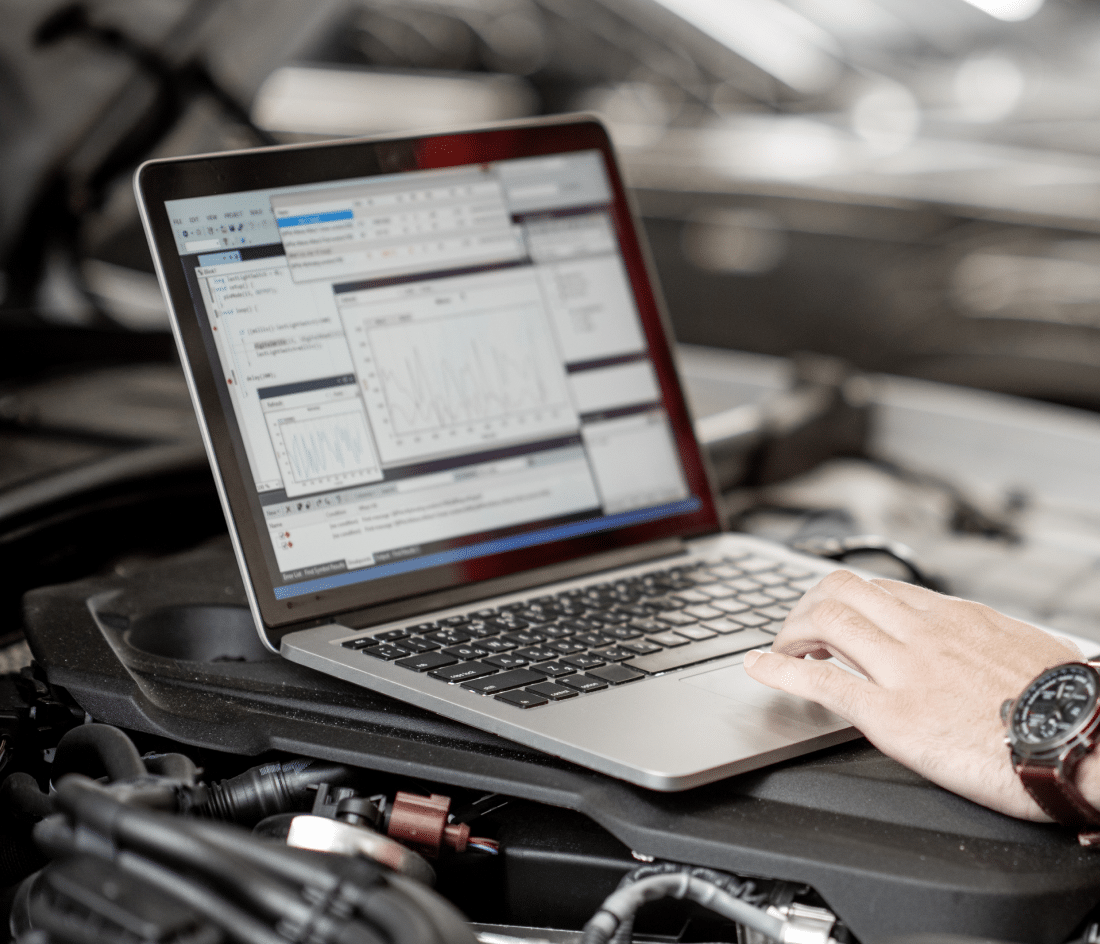 Vehicle Diagnostics being performed on a car at in Seekonk, MA