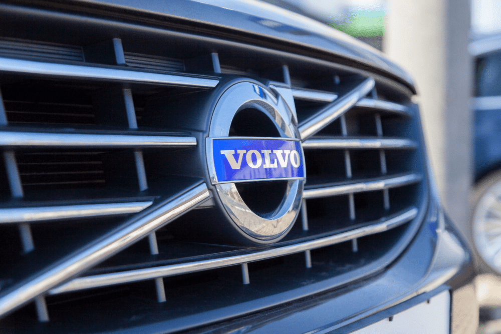 volvo repairs, auto repair in Seekonk, MA at Trustworthy Auto. Close-up of a Volvo car grille with the iconic Volvo logo.